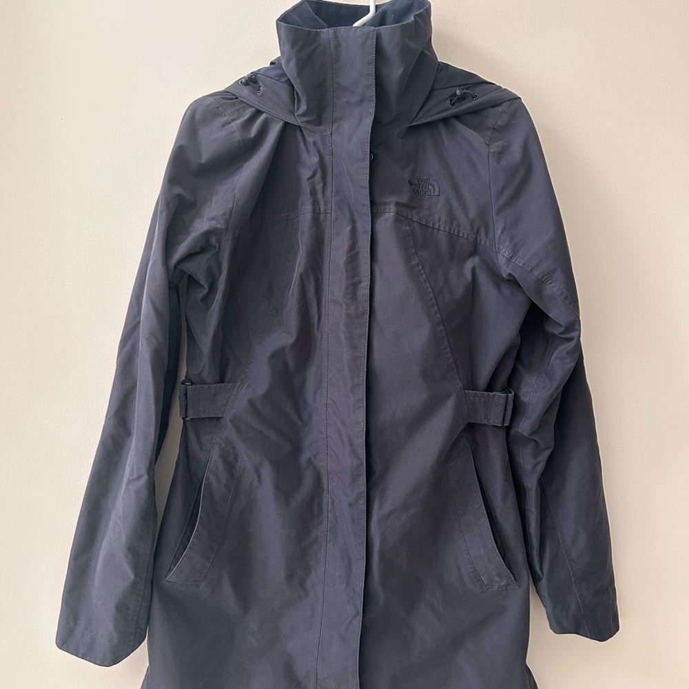 The North Face Navy Hooded Trench Coat